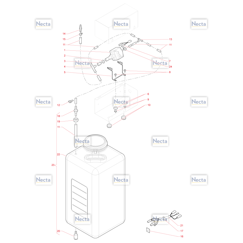 Réservoir Eau Necta Barista 500