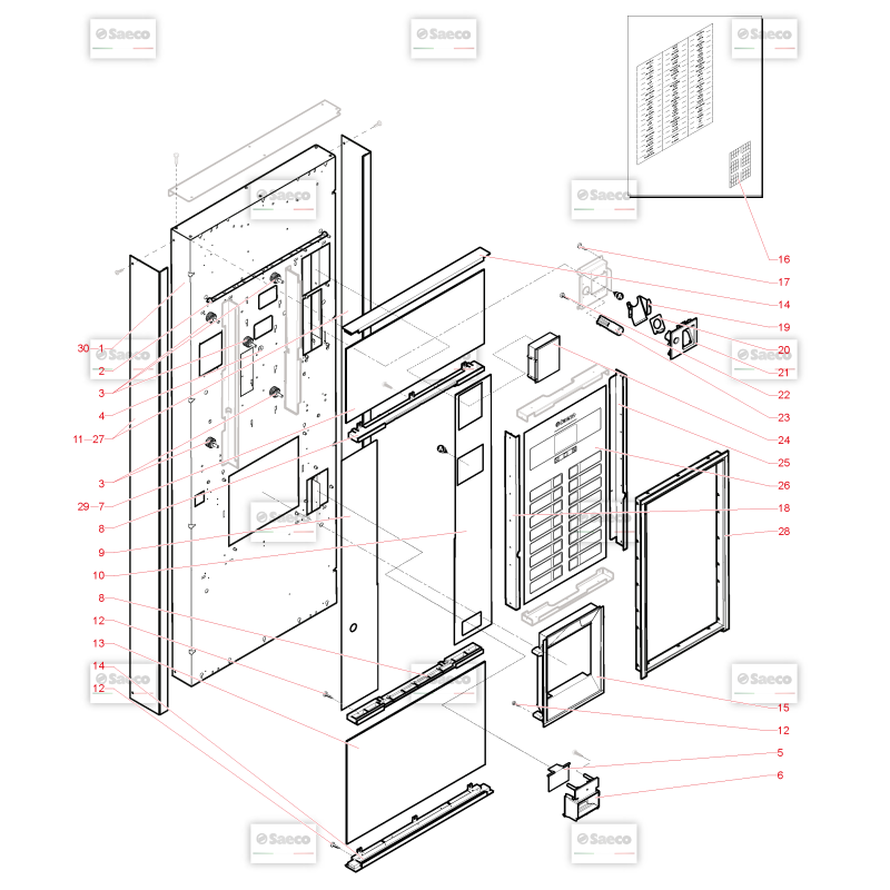 Porte Côté Extérieur Saeco Oasi
