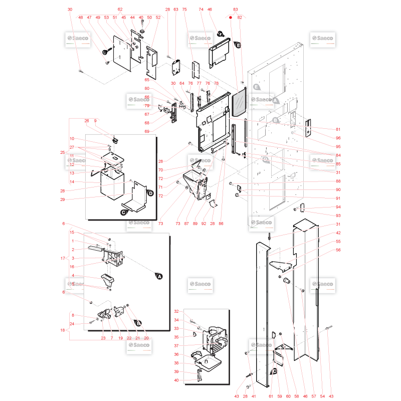 Porte Côté Intérieur Saeco Atlante 500
