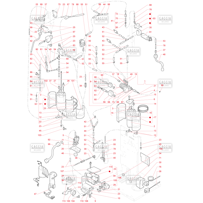 Circuit Hydraulique Gaggia G500