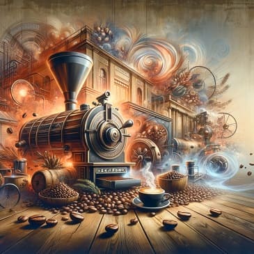 Processus de mélange de café chez Segafredo, montrant la fusion harmonieuse entre la tradition du café italien et la technologie moderne de torréfaction.